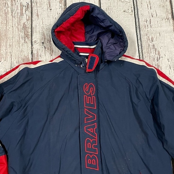 Vintager Atlanta Braves MLB Baseball Hooded Starter Sports Jacket - Picture 7 of 12